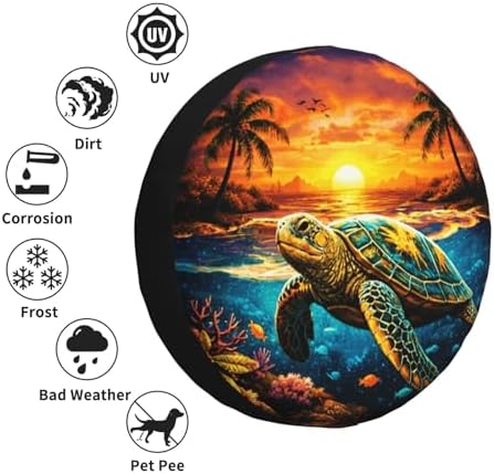 Sea Turtle Spare Tire Cover Weatherproof Wheel Protectors Universal Wheel Covers - Image 5