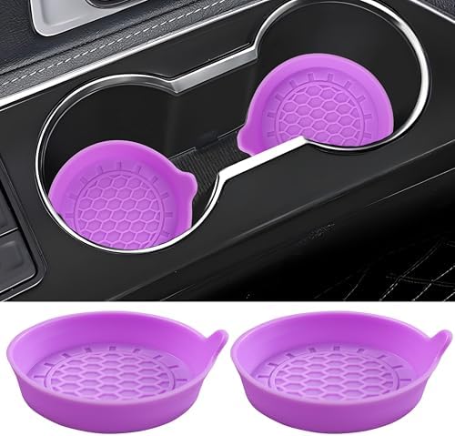 Amooca 2-Pack Spill-Proof Cup Coasters Non-Slip Car Cup Holder Inserts by Amooca