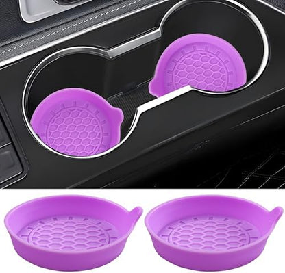 Amooca 2-Pack Spill-Proof Cup Coasters Non-Slip Car Cup Holder Inserts by Amooca