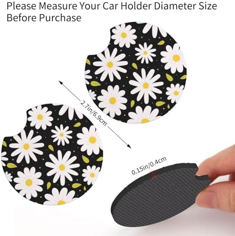 Daisy Steering Wheel Cover Set + 2 Coasters, Breathable Anti-Slip 15 Inch - Image 5