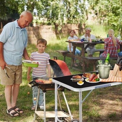 6.0 Ft Folding Portable Camping Table Black - Image 2