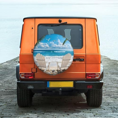 Spare Tire Cover for RV Camper, Beach Scene Tropical Tire Cover Protectors - Image 3