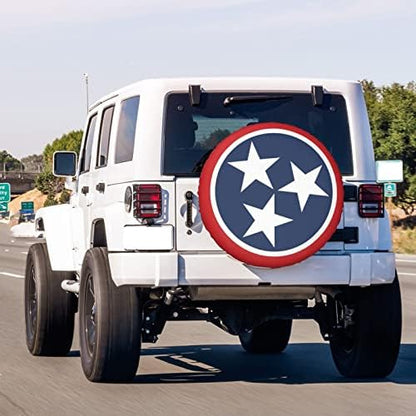 Tennessee Tri Star Flag Spare Tire Cover Dust-Proof Wheel Tire Cover Fit Trailer - Image 3