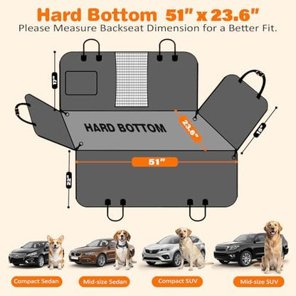 URPOWER PU Leather Hard Bottom Dog Car Seat Cover, Back Seat Extender - Image 5