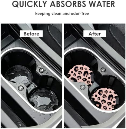 2 Pack Car Coasters，2.75-inch Neoprene Non-Slip Cup Holder Coasters - Image 5
