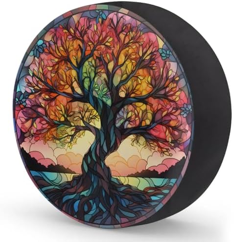 Spare Tire Cover for RV Trailer, Glass Tree Tire Covers Universal Fit for - Image 2