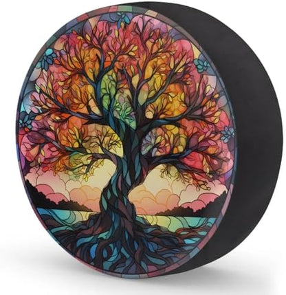 Spare Tire Cover for RV Trailer, Glass Tree Tire Covers Universal Fit for - Image 2