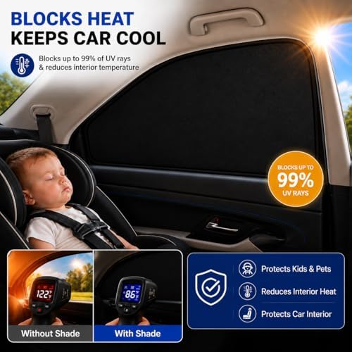 Car Rear Side Window Shades for 2015-2025 Ford F150 Rear Door Window Shade - Image 2