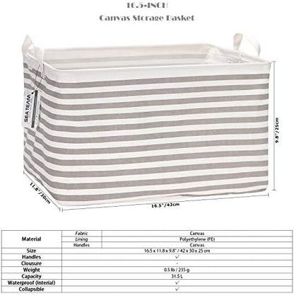 Sea Team Rectangle Open-Top Canvas Storage Basket - Image 6