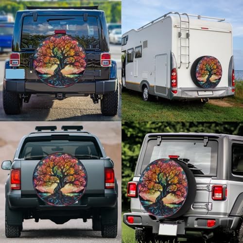 Spare Tire Cover for RV Trailer, Glass Tree Tire Covers Universal Fit for - Image 7