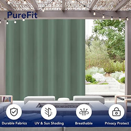 PureFit Outdoor Curtains for Patio Waterproof Weatherproof Outside Curtains - Image 3