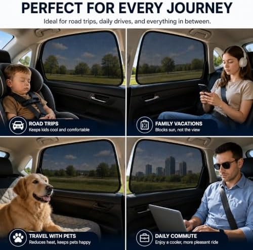 Car Window Shades for 2023-2025 Honda CRV Rear Side Window Mesh Sun Shade - Image 6