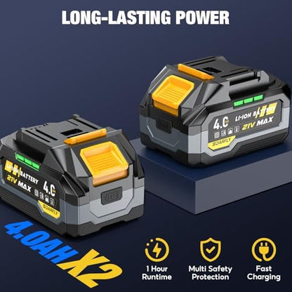 SOARFLY Cordless Impact Wrench 1/2", 900 Ft-Lbs, 2x4.0Ah Batteries - Image 4