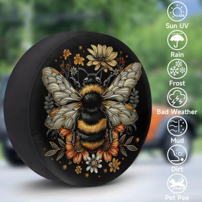 Bee Spare Tire Cover 16in Spare Wheel Covers Tire Storage Cover - Image 3