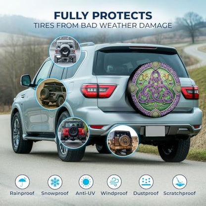 GENANY Celtic Mandala Art Thick PVC Leather Spare Tire Cover Size 14 - Image 3
