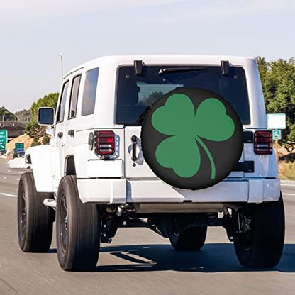 Green Irish Shamrock Spare Tire Cover Dust-Proof Wheel Tire Cover Fit Trailer - Image 3