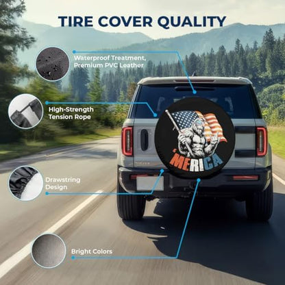 GENANY Patriotic Forest Thick PVC Leather Spare Tire Cover Size 18 - Image 4