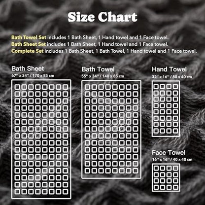 Luxury Organic Japanese Cotton Waffle Bath Towel | Thick, Quick Dry Bathroom - Image 5
