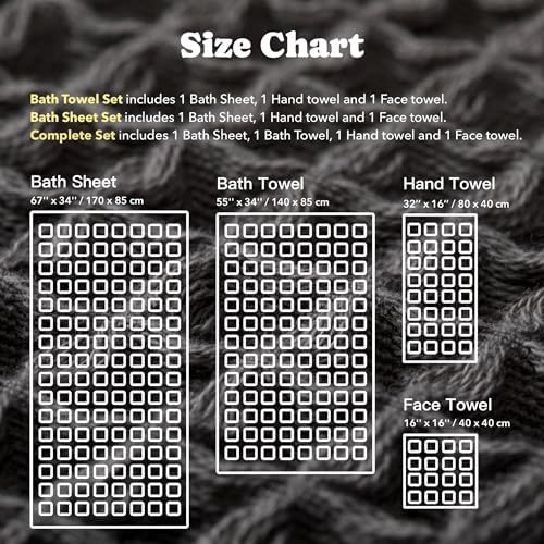 Luxury Organic Japanese Cotton Waffle Bath Towel | Thick, Quick Dry Bathroom - Image 5