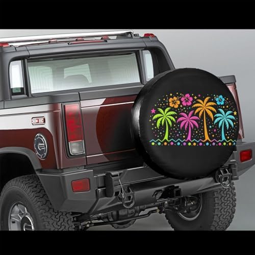 Spare Tire Cover，Tropical Palm Trees Camper Spare Tire Cover Waterproof Sun - Image 2