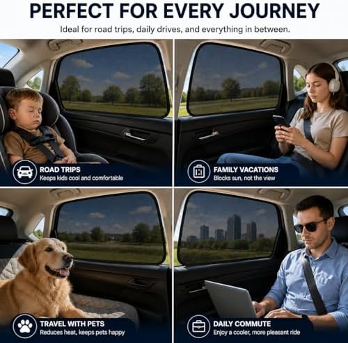 Car Window Shades for 2017-2022 Honda CRV Rear Side Window Mesh Sun Shade - Image 6