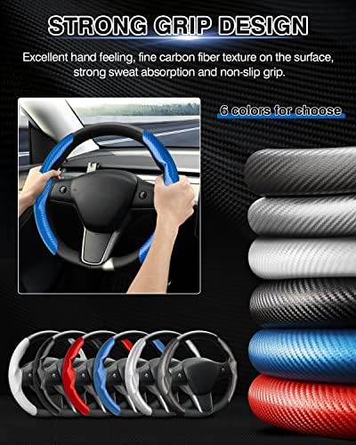 Canvcle Steering Wheel Cover for Tesla Model 3/Model Y Accessories Carbon Fiber - Image 6