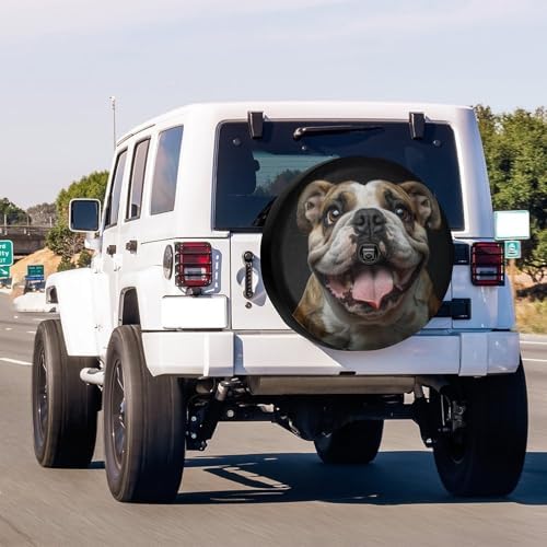 Happy Bulldog Brown Spare Tire Cover - Image 2