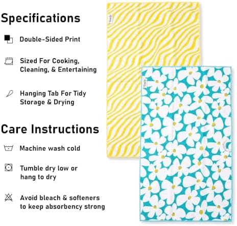 Kitchen Towels Set of 2, Double-Sided 16x28 Microfiber Waffle Weave Dish Towels - Image 7