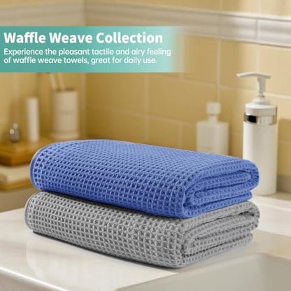 Microfiber Waffle Bath Towels, 4 Pieces, Fast Drying, Lint Free 430 GSM - Image 6