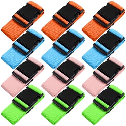 12 Pack Luggage Straps for Suitcase Belts Straps Wide Adjustable Heavy Duty by Unknown