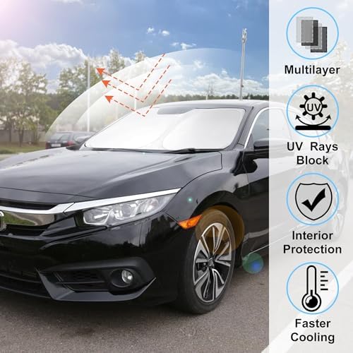 Windshield Sun Shade for 2016-2021 Honda Civic Accessories - Image 2
