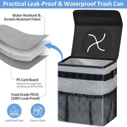 ELONGRIVER Leak Proof Car Trash Can - Image 3