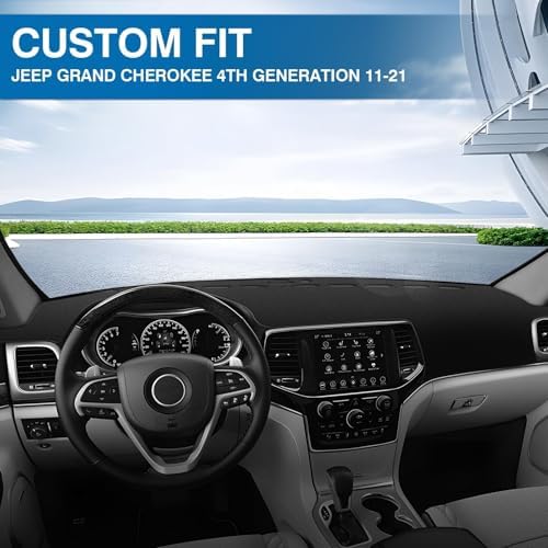 KUST Black Dash Cover for 2011-2022 Jeep Grand Cherokee Non-Slip Dashboard - Image 3