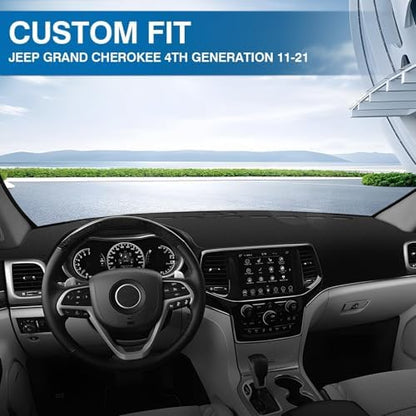 KUST Black Dash Cover for 2011-2022 Jeep Grand Cherokee Non-Slip Dashboard - Image 3