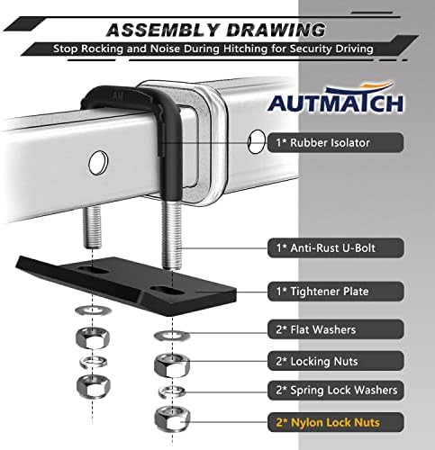 AUTMATCH Hitch Tightener Anti-Rattle Clamp - Image 3