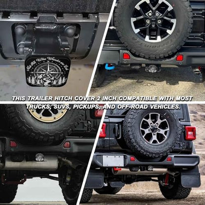2 Inch Compass Mountains Trailer Hitch Cover Rubber Receiver Tube Plug Cap - Image 5