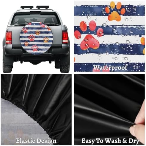 Spare Tire Cover for RV Trailer, Animal Paw Print Tire Covers Universal Fit for - Image 4