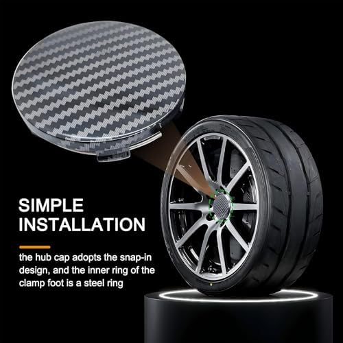 Tesnaao 4 PCS Car Wheel Hub Center Cap, 2.36" x 2.2" Wheel Hub Modification - Image 6