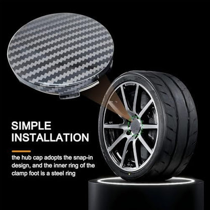 Tesnaao 4 PCS Car Wheel Hub Center Cap, 2.36" x 2.2" Wheel Hub Modification - Image 6