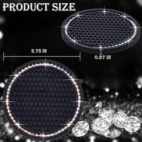 4PCS Bling Cup Holder Coaster, 2.75 Inch Auto Car Cup Holder Insert Coasters - Image 2
