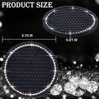 4PCS Bling Cup Holder Coaster, 2.75 Inch Auto Car Cup Holder Insert Coasters - Image 2