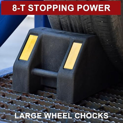 OrangeStar 4-Pack Heavy Duty Rubber Wheel Chocks - Image 3