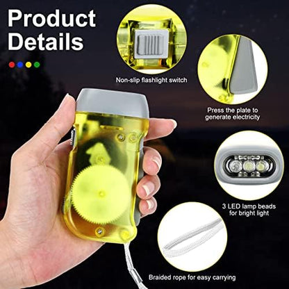 48 Pcs Hand Crank Flashlight No Battery Required Torch Light Manual Press - Image 3