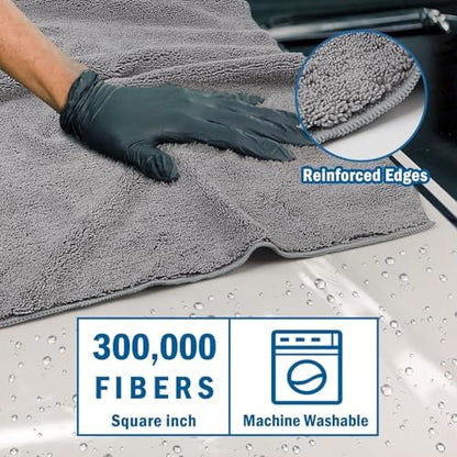 HOMEXCEL Professional Large Microfiber Car Drying Towels 8 Pack - Image 2