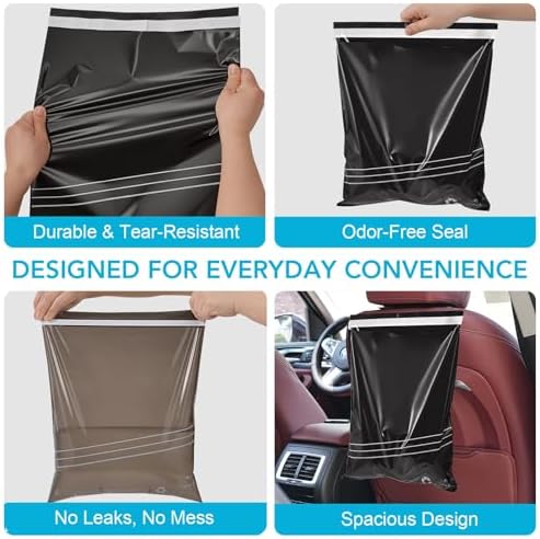 50 Pcs Disposable Car Trash Bags – Leakproof & Odor Seal - Image 5