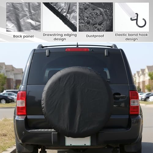 Car Spare Tire Cover, Waterproof Vehicle Spare Wheel Cover Protectors Dustproof - Image 5