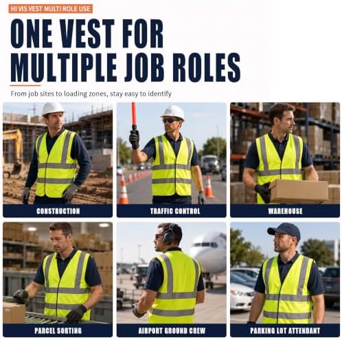 AYKRM 12 colour High visibility viz vest hi vis viz reflective work - Image 4