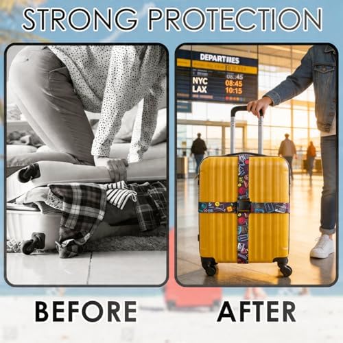 4 Pack Luggage Straps for Suitcases Adjustable Luggage Belt Suitcase Strap - Image 6