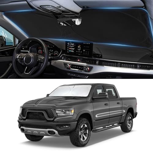 Windshield Sun Shade for 2011-2025 2026 Dodge RAM 1500 Accessories CrewCab by INSAUTO