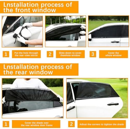 4 Pack Car Window Sunshades Privacy Protection, UV Protection, Breathable and - Image 5
